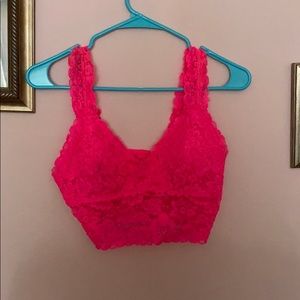 hot pink lace tank top/lingerie top